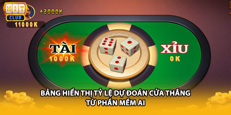 Bảng hiển thị tỷ lệ dự đoán cửa thắng từ phần mềm AI
