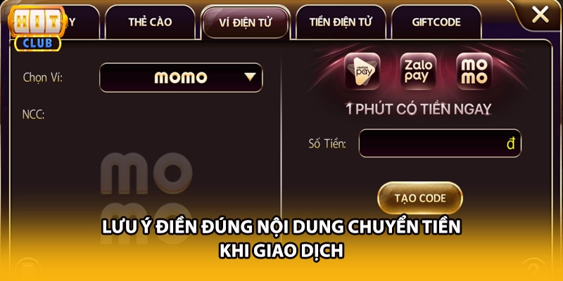 Lưu ý điền đúng nội dung chuyển tiền khi giao dịch